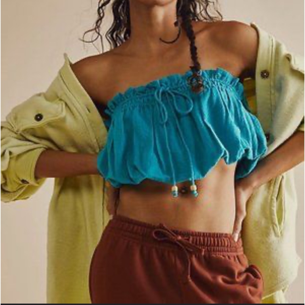 Free People Endless Summer Ettie Top - Lake Blue - Size Medium